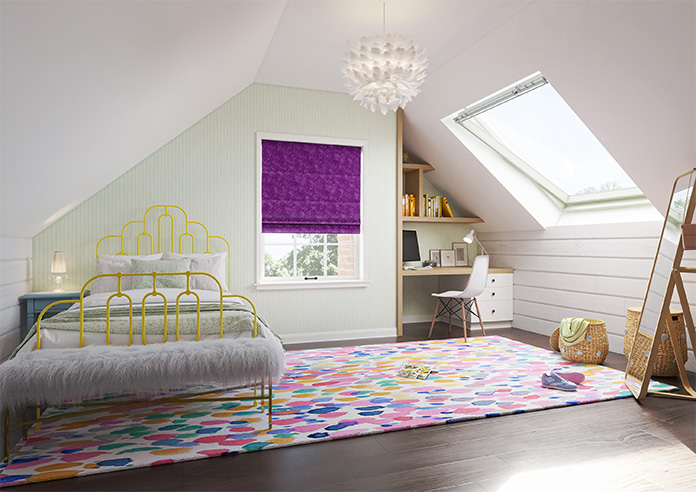 Caen Chenille, Purple - Twist&Fit Roman Blind - Image 6